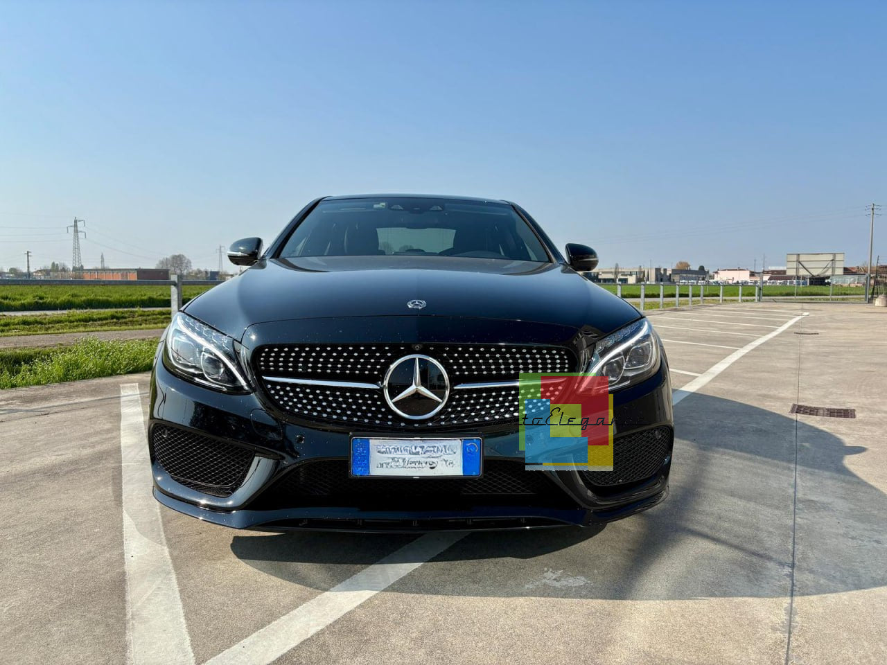2193🔥SPLITTER ADATTO PER MERCEDES W205 12-18 C43 NERO LUCIDO🔥