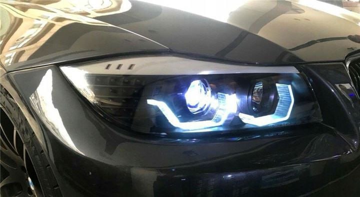 🔥FARI ANGEL EYES LED 3D NERI ADATTI PER BMW SERIE 3 E90/E91 05-08🔥