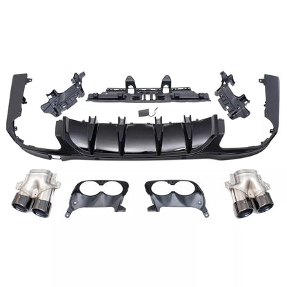 ⭐2194 DIFFUSORE GLC X253 2015-2018 SUV LOOK GLC43 PROFILO NERO + TERMINALI⭐