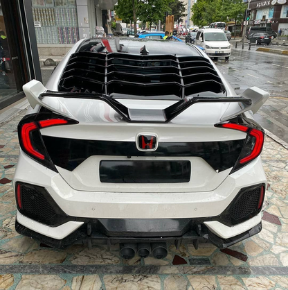 🔥2155 Honda Civic FC5 2016-2021 BERLINA Lunotto Louver NERO LUCIDO ABS🔥