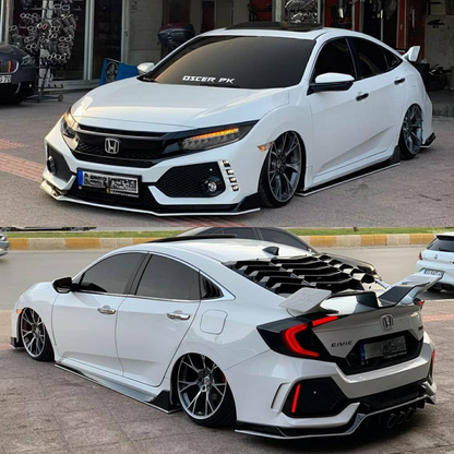 🔥2155 Honda Civic FC5 2016-2021 BERLINA Lunotto Louver NERO LUCIDO ABS🔥