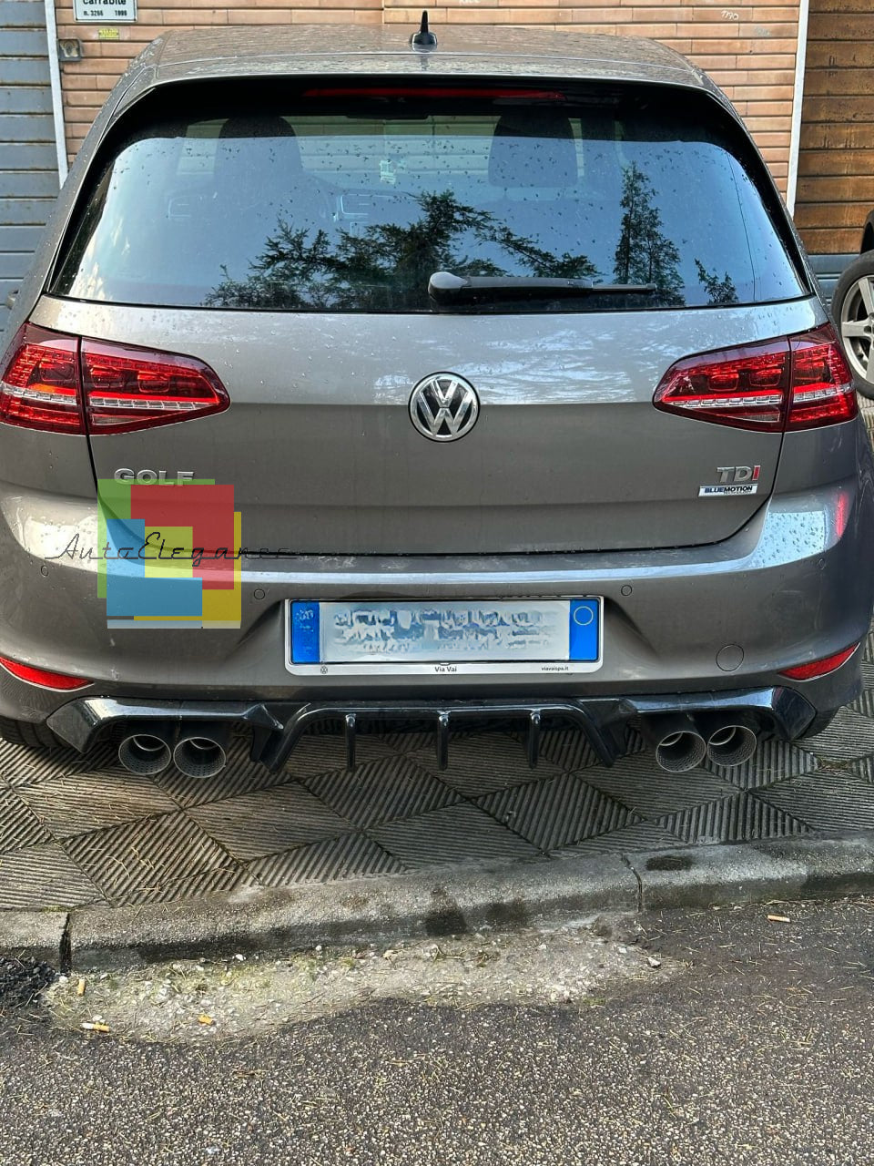 🔥1847🔥DIFFUSORE ADATTO PER VW GOLF 7 2013-2016 R-LOOK TUNING NERO LUCIDO🔥🔥