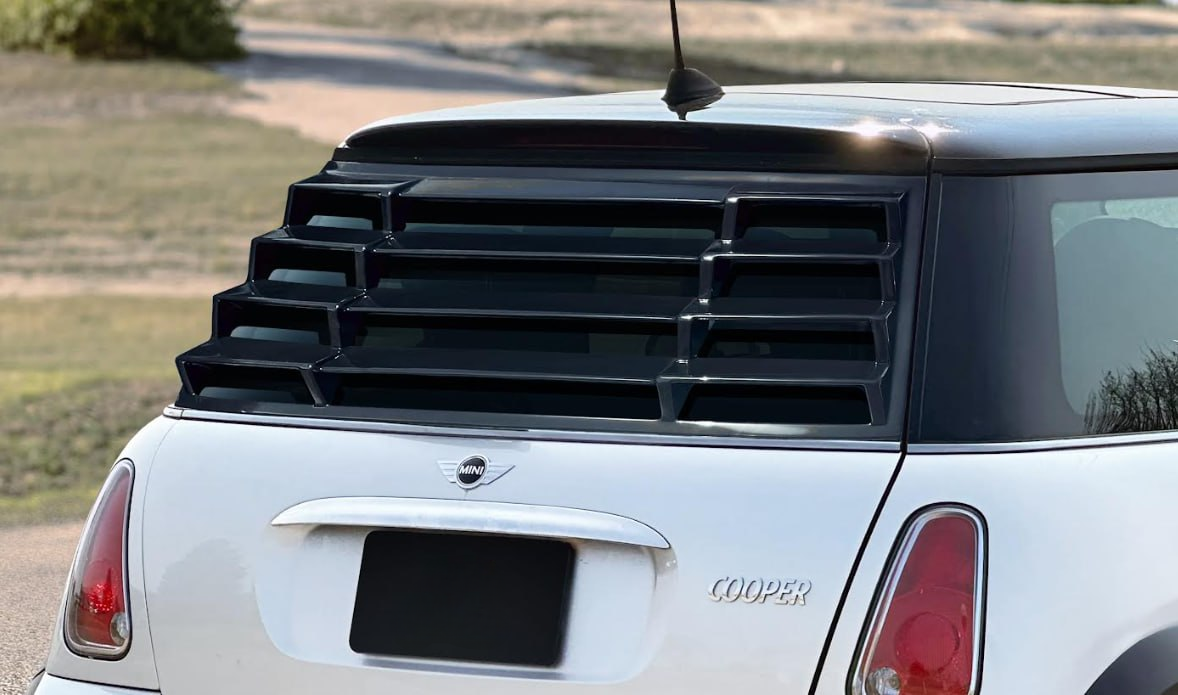 🔥Tendina Parasole Posteriore ABS Nero Lucido Louver Finestrini Auto 🔥