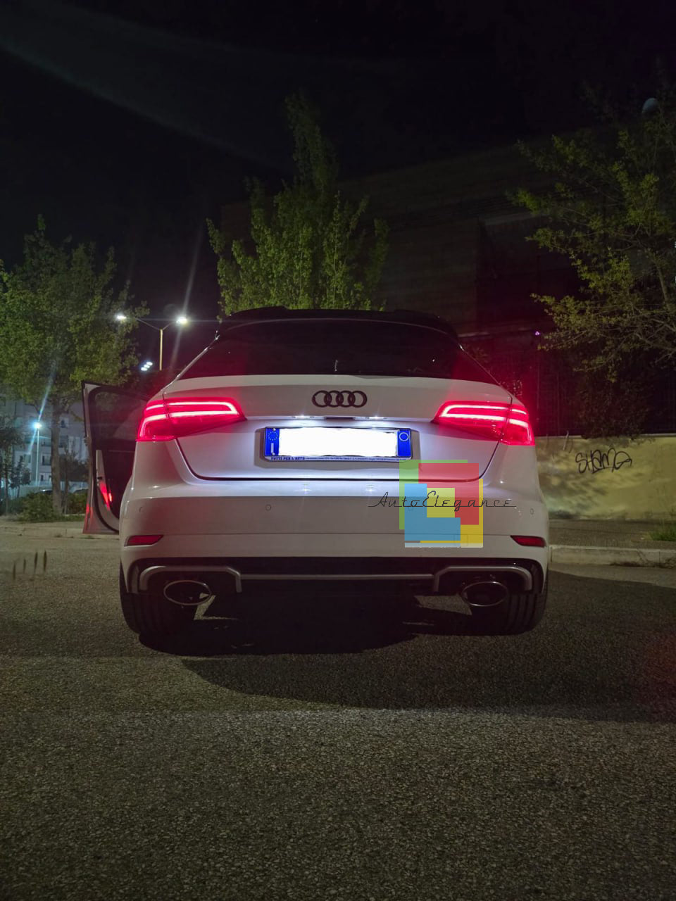 1967🔥DIFFUSORE ADATTO PER AUDI A3 8V 2016-2020 NERO LUCIDO PROFILI SATINATI🔥