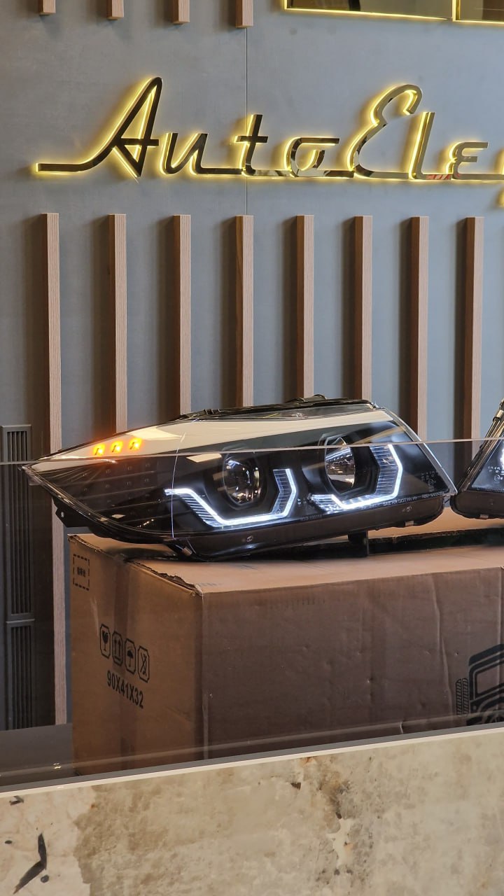 ⭐Fari adatto per BMW E90 E91 2005-2008 neri con frecce LED⭐