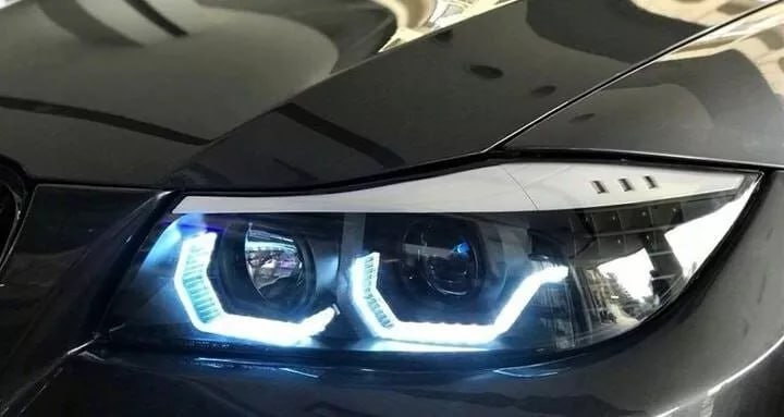 ⭐Fari adatto per BMW E90 E91 2005-2008 neri con frecce LED⭐