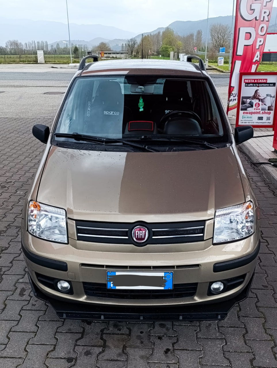 🔥SPLITTER PARAURTI ANTERIORE ADATTO PER FIAT PANDA NERO LUCIDO🔥