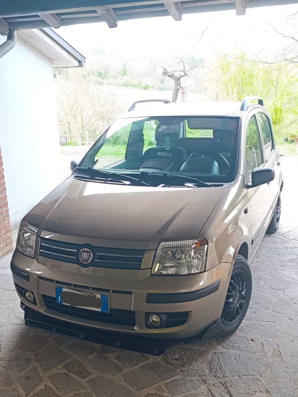 🔥SPLITTER PARAURTI ANTERIORE ADATTO PER FIAT PANDA NERO LUCIDO🔥