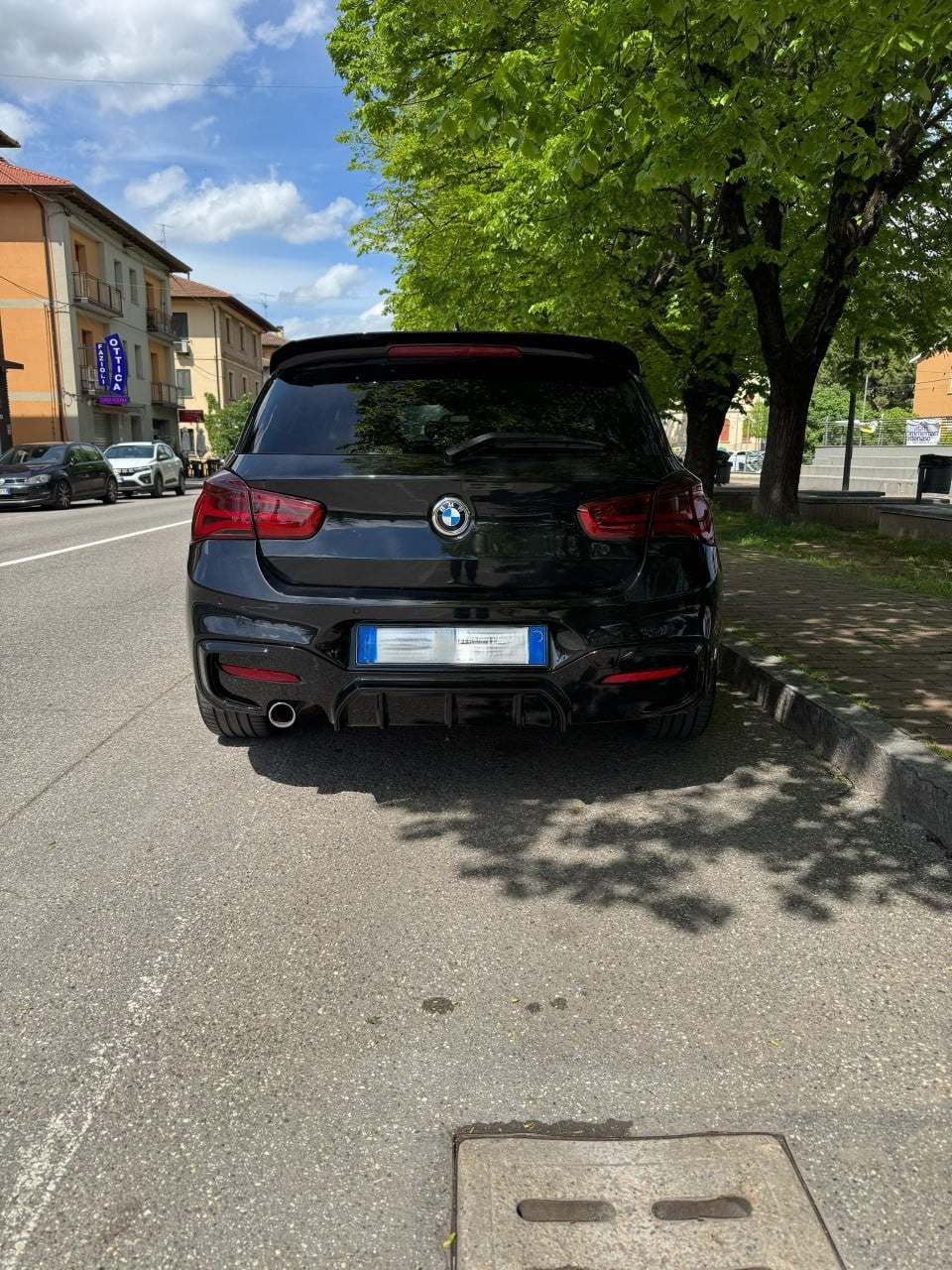 ⭐ DIFFUSORE ADATTO PER BMW SERIE 1 F20 F21 MSPORT 2015-2019 NERO LUCIDO⭐