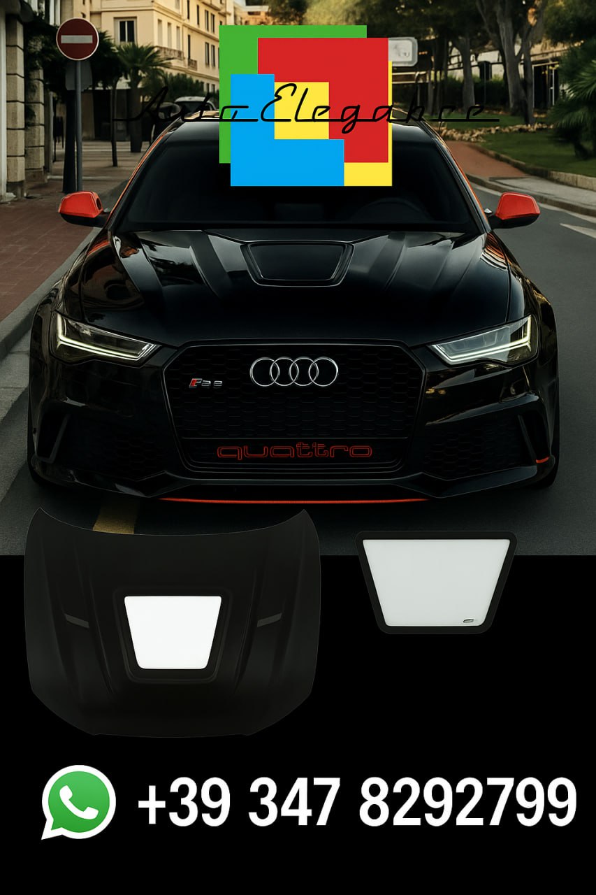 💎COFANO ANTERIORE PER AUDI A6 C7 2012-2018 LOOK GT VETRO E COPERTURA MOTORE💎