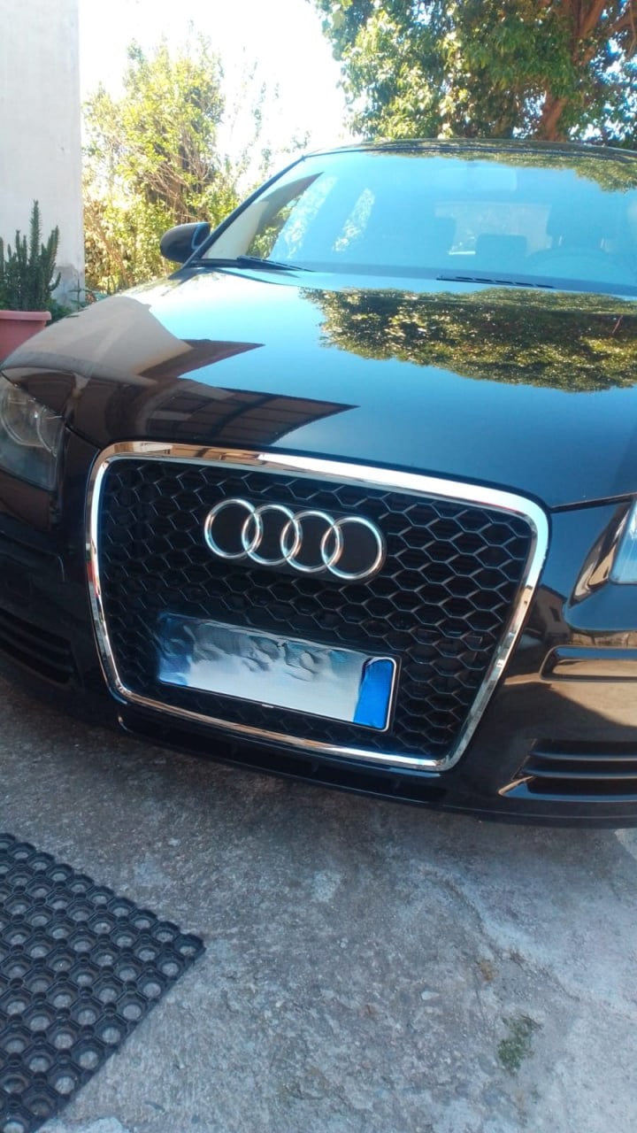 ⭐GRIGLIA ANTERIORE ADATTO PER AUDI A3 8P 05-08 CALANDRA LOOK RS3 CROMATO⭐
