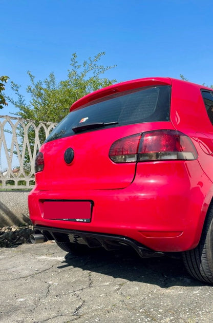 🔥DIFFUSORE POSTERIORE ADATTO PER VW GOLF 6 VI LOOK NERO DESIGN SPORTIVO🔥