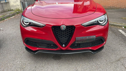 ⭐ALFA ROMEO STELVIO SPLITTER PARAURTI ANTERIORE NERO LUCIDO LOOK RS⭐