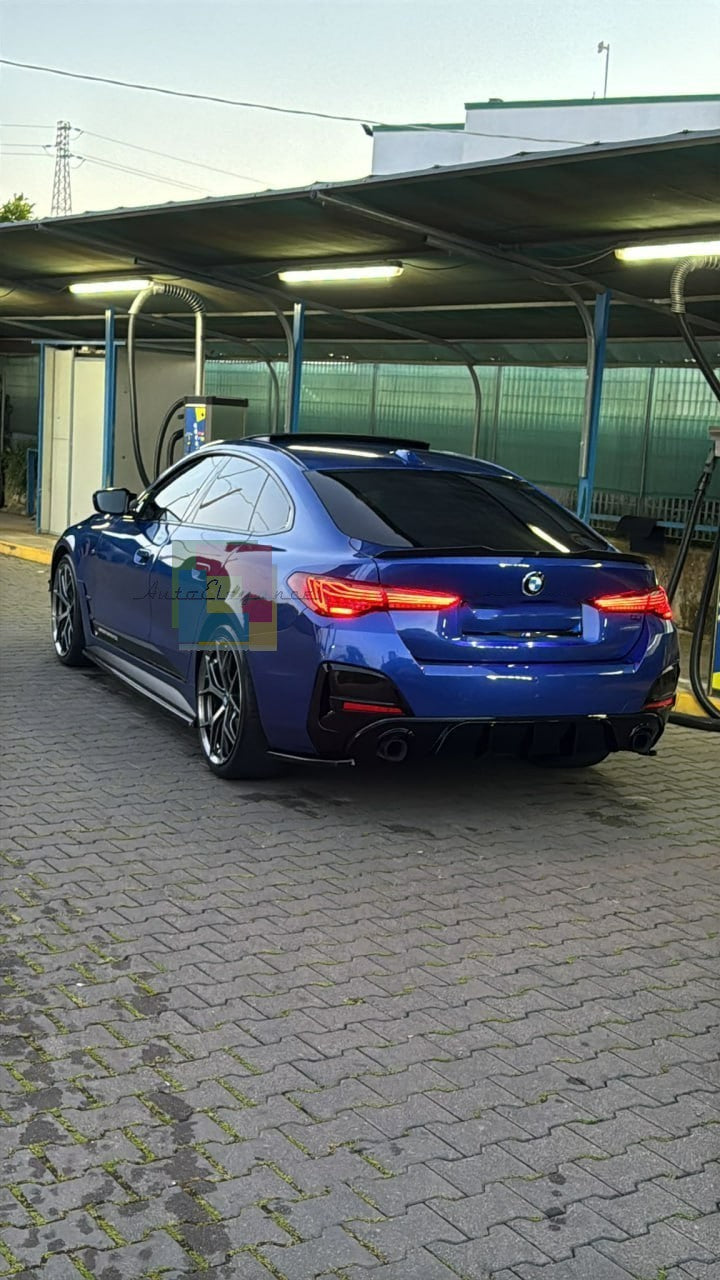 🔥DIFFUSORE ADATTO PER BMW SERIE 4 G26 20+ Gran Coupe MSPORT NERO LUCIDO🔥