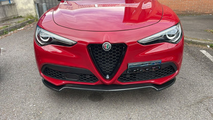 ⭐ALFA ROMEO STELVIO SPLITTER PARAURTI ANTERIORE NERO LUCIDO LOOK RS⭐