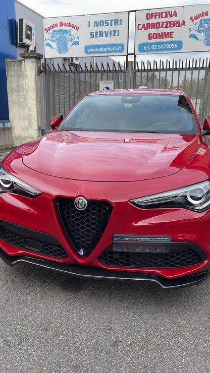⭐ALFA ROMEO STELVIO SPLITTER PARAURTI ANTERIORE NERO LUCIDO LOOK RS⭐