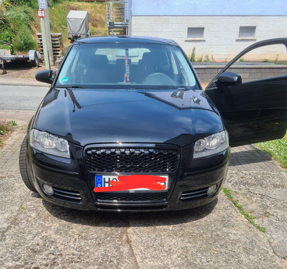 ⭐GRIGLIA ANTERIORE PER AUDI A3 8P 2005-2008 LOOK RS3 NERO LUCIDO TUNING⭐