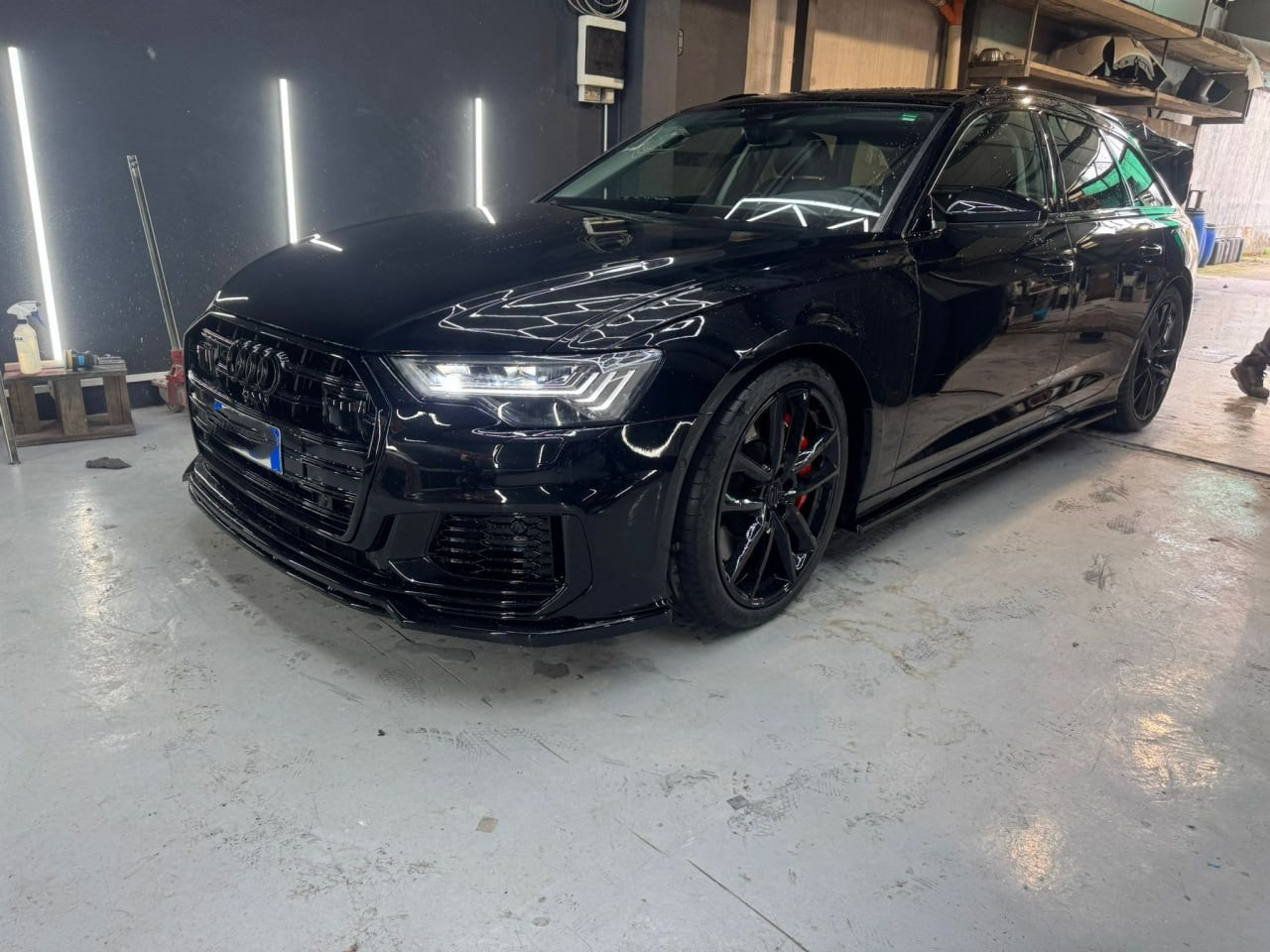 💥SPLITTER ADATTO PER AUDI A6 C8 2018+ S6 NERO SLINE LUCIDO💥
