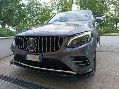 ⭐GRIGLIA ANTERIORE PER MERCEDES GLC C253 X253 2015-2018 PROFILI SATINATI ⭐