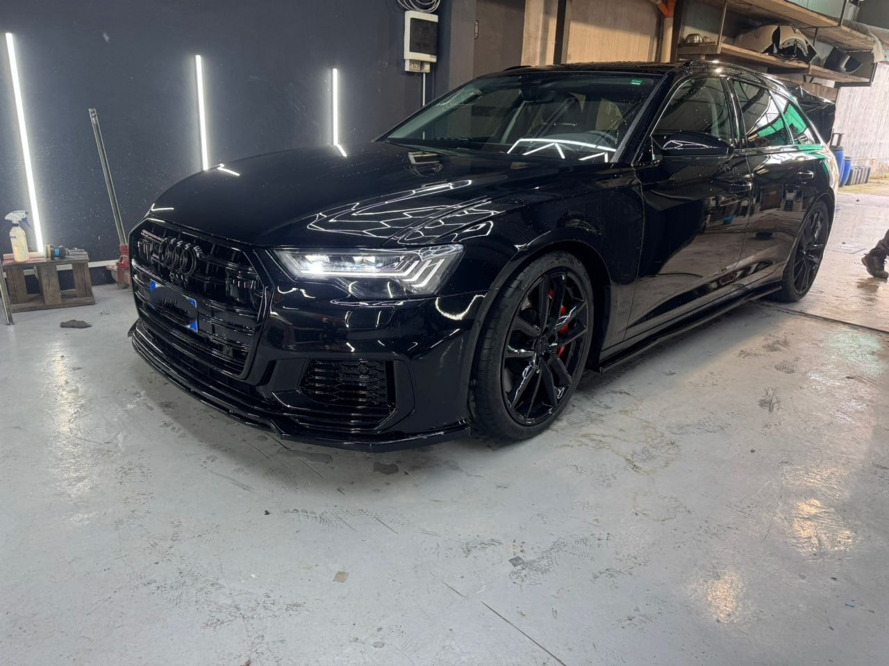 💥SPLITTER ADATTO PER AUDI A6 C8 2018+ S6 NERO SLINE LUCIDO💥
