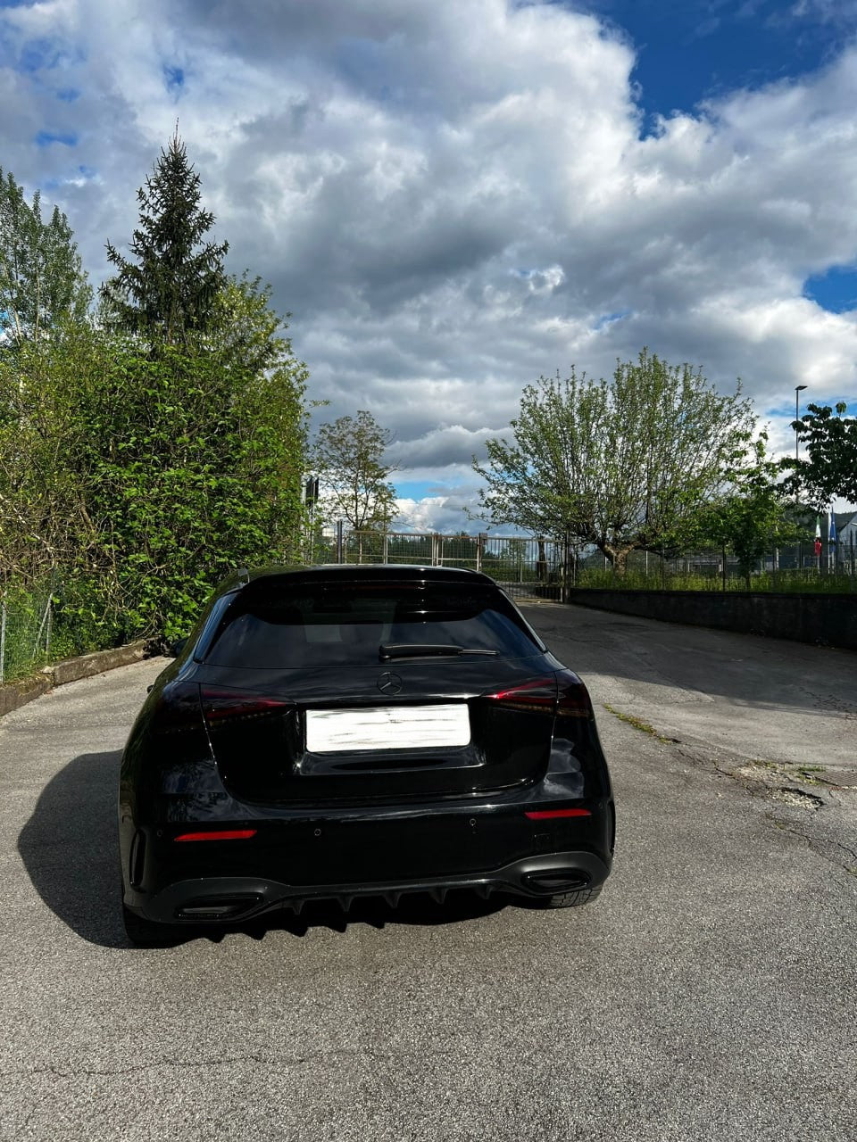 🔥0096 SPOILER ADATTO PER MERCEDES CLASSE A W177 AMG ABS NERO LUCIDO 🔥