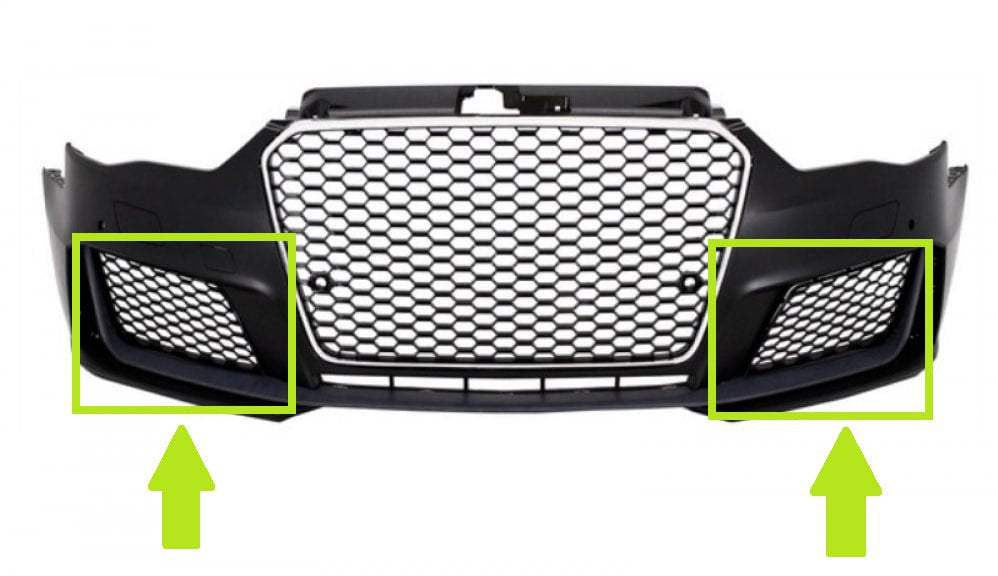 💎2250 GRIGLIE FENDINEBBIA PER AUDI A3 8V 2012-2016 SOLO PER PARAURTI RS AFTERMARKET💎