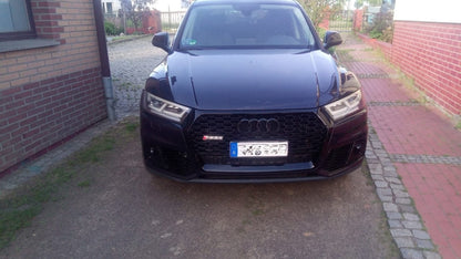 ⭐1948 GRIGLIA ADATTO PER AUDI Q5 FY 2017-2020 LOOK RSQ5 QUATTRO NERO LUCIDO⭐