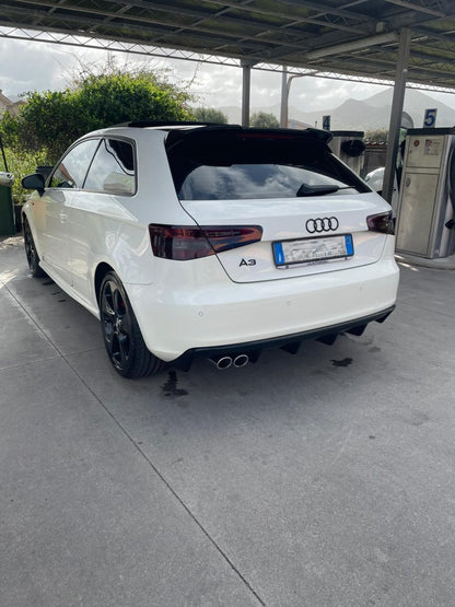 0072🔥SPOILER A3 8V 5D SPORTBACK 12-20 STANDARD LOOK RS3 NERO LUCIDO SOLO STAN🔥