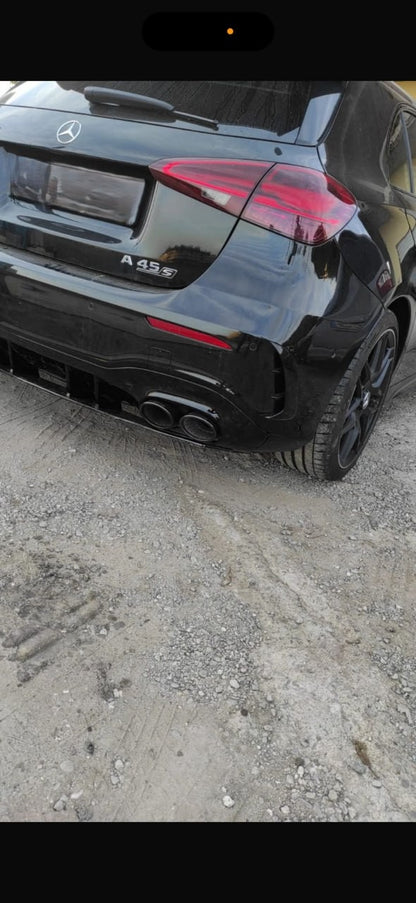 0173💎DIFFUSORE POSTERIORE PER MERCEDES A W177 AMG SOTTO TERMINALI NERI A45S💎