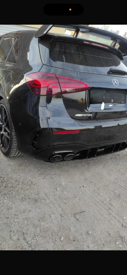 0173💎DIFFUSORE POSTERIORE PER MERCEDES A W177 AMG SOTTO TERMINALI NERI A45S💎