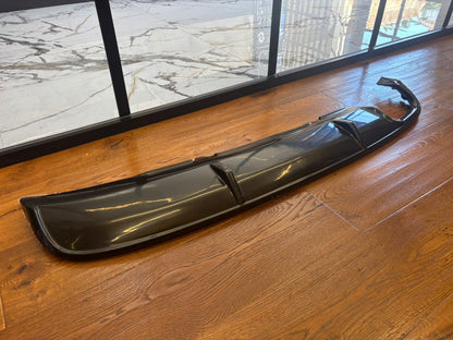 0445🔥DIFFUSORE POSTERIORE NERO LUCIDO PER AUDI A4 B9 8W 2015–2018 2 USCITE SX🔥