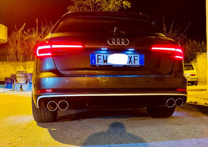 0445🔥DIFFUSORE POSTERIORE NERO LUCIDO PER AUDI A4 B9 8W 2015–2018 2 USCITE SX🔥