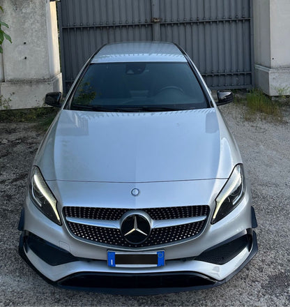 0065⭐ MERCEDES A W176 15-18 SPLITTER PER PARAURTI ANTERIORE AMG A45 ABS NERO ⭐