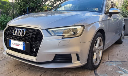 0594 ⭐GRIGLIA ADATTO PER AUDI A3 8V 2017-2020 LOOK RS3 BORDO SATINATO⭐