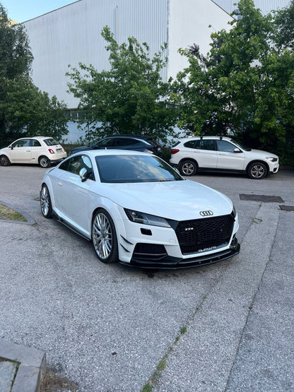 0886⭐SPLITTER ANTERIORE PER AUDI TT MK3 2015+ ADATTO A PARAURTI RS NERO LUCIDO⭐