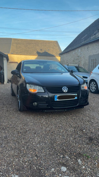 0037🔥SPLITTER ANTERIORE NERO LUCIDO PER VW EOS – LOOK SPORTIVO & AGGRESSIVO🔥