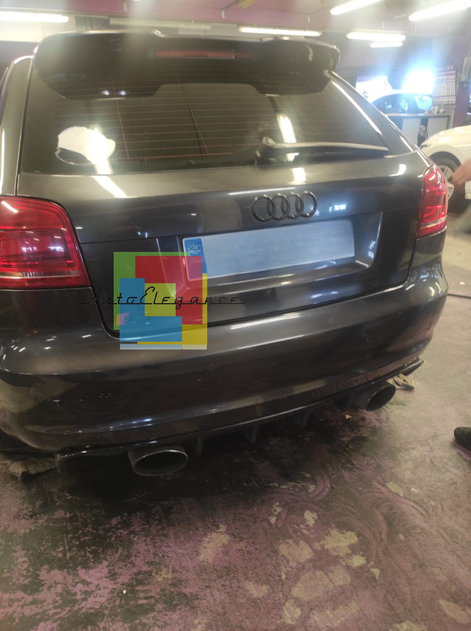 🔥⭐DIFFUSORE PER AUDI A3 S3 8P 08-12 SOTTO PARAURTI RS3  NERO LUCIDO ABS⭐🔥