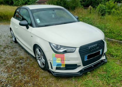 🔥AUDI A1 10-16 LAMA SOTTO PARAURTI ANTERIORE ABS LOOK SPORTIVO NERO SPLITTER🔥
