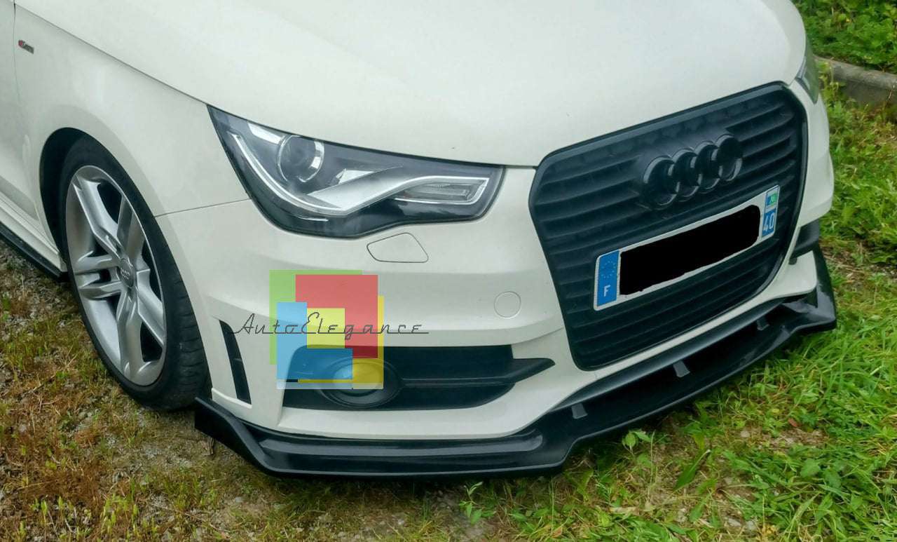🔥AUDI A1 10-16 LAMA SOTTO PARAURTI ANTERIORE ABS LOOK SPORTIVO NERO SPLITTER🔥