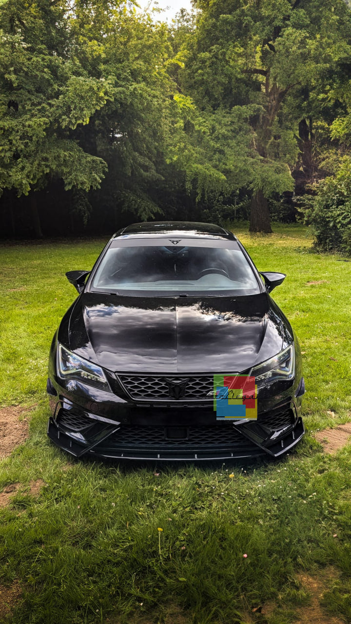 0008⭐SEAT LEON 5F SPOILER FR SPOILER SOTTO PARAURTI ANTERIORE ABS NERO SPLITTER✨