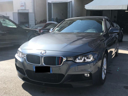 🔥FARI ANTERIORI NERI CON ANGEL EYES PER BMW SERIE 3 F30 (2011–2015)🔥