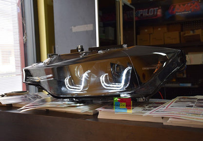 🔥FARI ANTERIORI NERI CON ANGEL EYES PER BMW SERIE 3 F30 (2011–2015)🔥