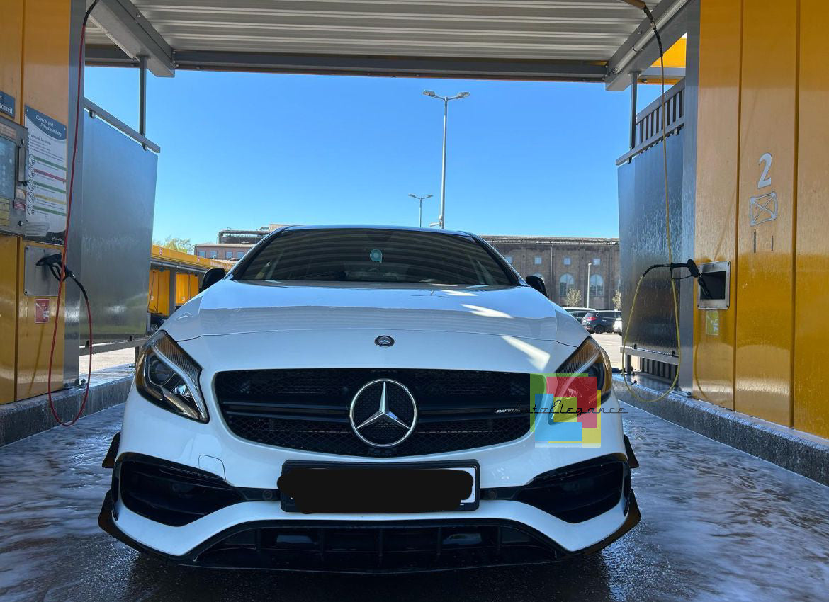 ✨0065⭐ MERCEDES A W176 15-18 SPLITTER PER PARAURTI ANTERIORE AMG A45 ABS NERO ⭐✨