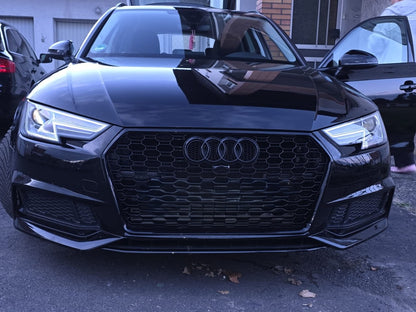 0197🔥CALANDRA RS4 PER AUDI A4 B9 (2015–2019)–GRIGLIA ANTERIORE CON BORDO NERO🔥