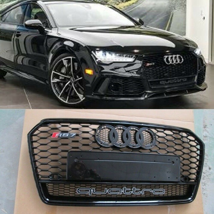 2262⭐GRIGLIA PER AUDI A7 4G 2015-2018 LOOK RS7 QUATTRO NERA⭐