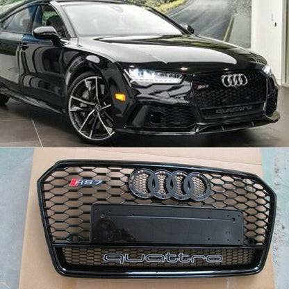 2262⭐GRIGLIA PER AUDI A7 4G 2015-2018 LOOK RS7 QUATTRO NERA⭐