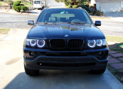 🔥COPPIA FARI ANTERIORI ANGEL EYES PER BMW X5 E53 – CON XENON (1999-2003)🔥
