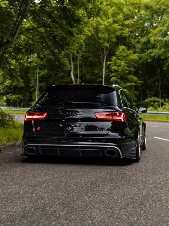 🔥DIFFUSORE POSTERIORE PER AUDI A6 4G (15–18) LOOK RS6 CON TERMINALI CROMATI🔥