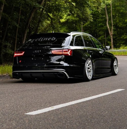 🔥DIFFUSORE POSTERIORE PER AUDI A6 4G (15–18) LOOK RS6 CON TERMINALI CROMATI🔥