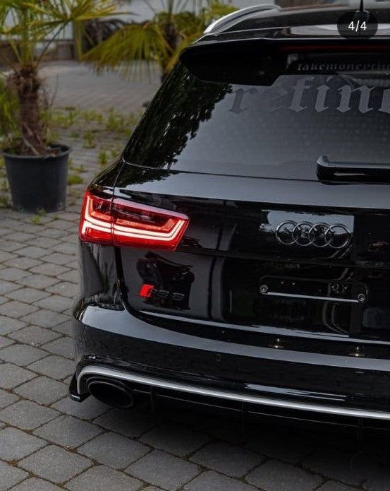 🔥DIFFUSORE POSTERIORE PER AUDI A6 4G (15–18) LOOK RS6 CON TERMINALI CROMATI🔥
